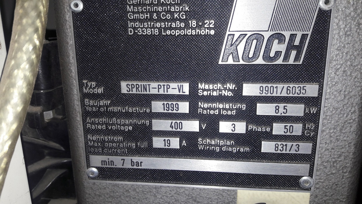 Сверлильный (Сверлильно присадочный) станок KOCH Sprint PTP VL, 1999 г.в. - фото 9 - id-p217803039