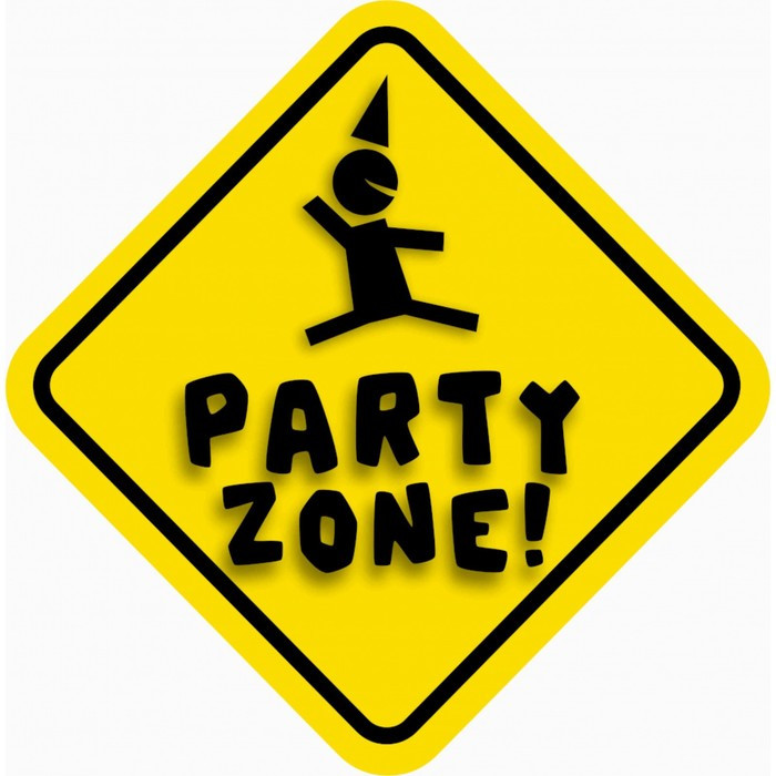Знак декоративный (постер) "Party zone" 32х32 см, пластик - фото 1 - id-p217804282