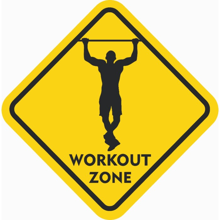 Знак декоративный (постер) "Workout zone" 32х32 см, пластик - фото 1 - id-p217804296