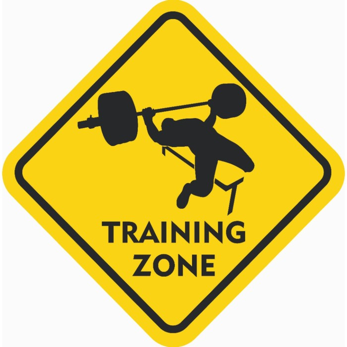 Знак декоративный (постер) "Training zone" 32х32 см, пластик - фото 1 - id-p217804297