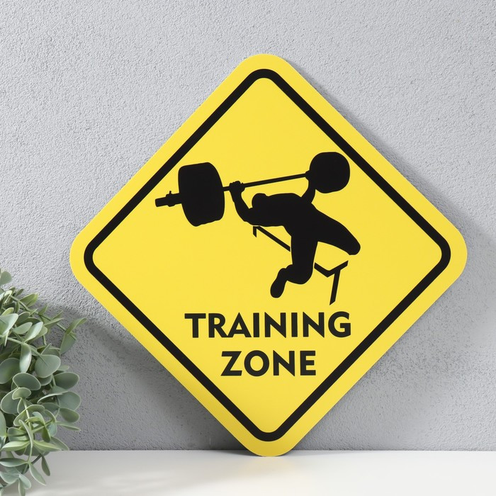 Знак декоративный (постер) "Training zone" 32х32 см, пластик - фото 4 - id-p217804297