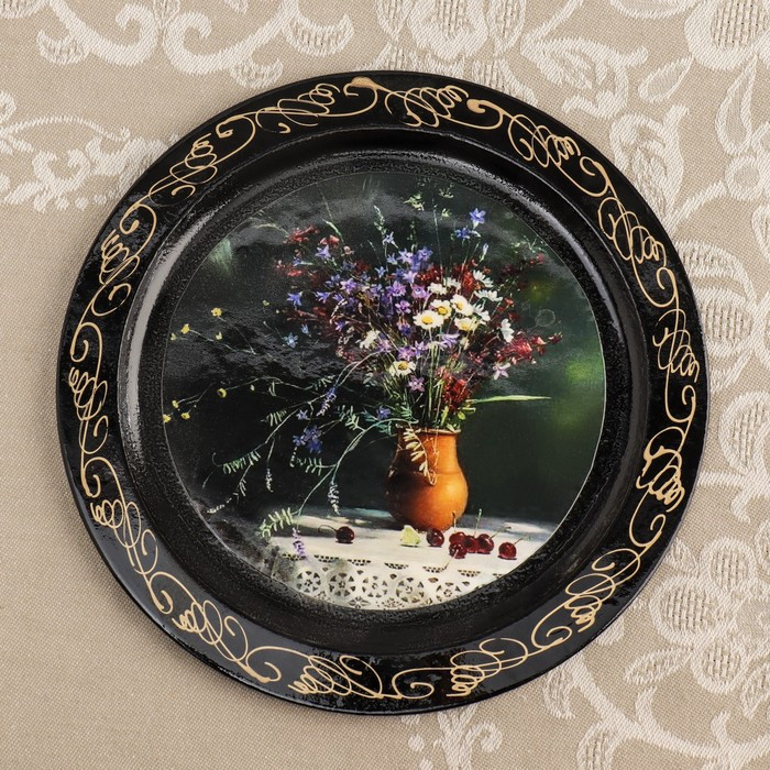 Тарелка декоративная «Цветы», D=18 см, лаковая миниатюра, микс - фото 6 - id-p217804303