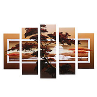 Модульная картина "Деревья" (2-23х52; 2-24х70; 1-24х80) 120х80см
