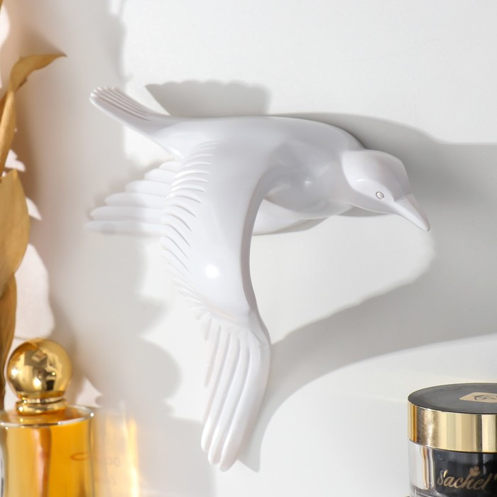 Сувенир полистоун настенный декор "Чайка, крылья вниз" белый 17,5х20 см - фото 2 - id-p217805571