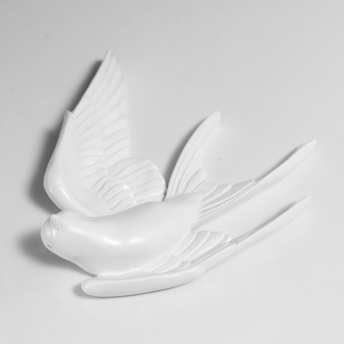Сувенир полистоун настенный декор "Птица - полёт" белый 19х19 см - фото 2 - id-p217805582