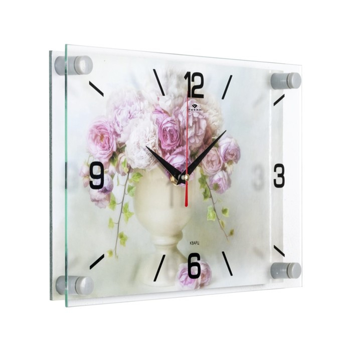 Часы настенные, серия: Цветы, "Розы в вазе" - фото 2 - id-p217804361