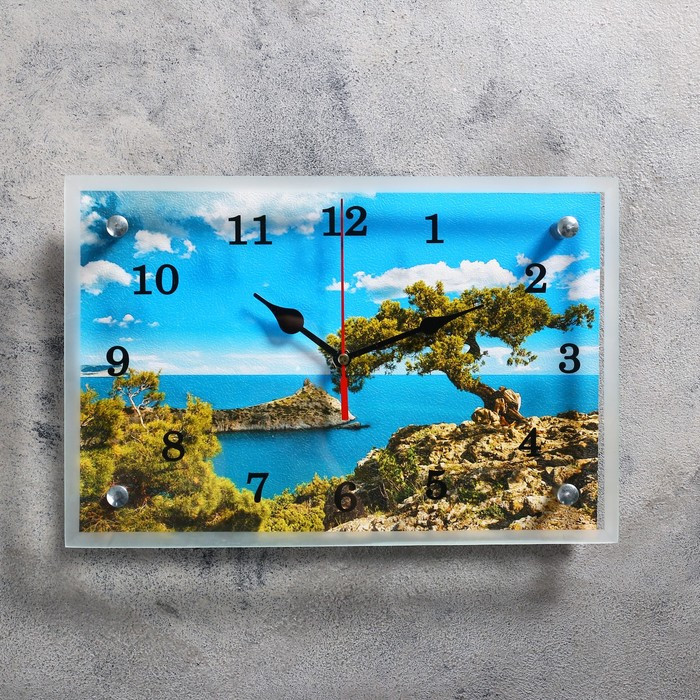 Часы-картина настенные, серия: Природа, "Крым, море", 20х30 см - фото 1 - id-p217804369