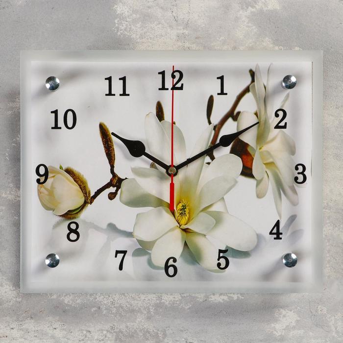 Часы-картина настенные, серия: Цветы, "Орхидея", 20х25 см - фото 1 - id-p217804391
