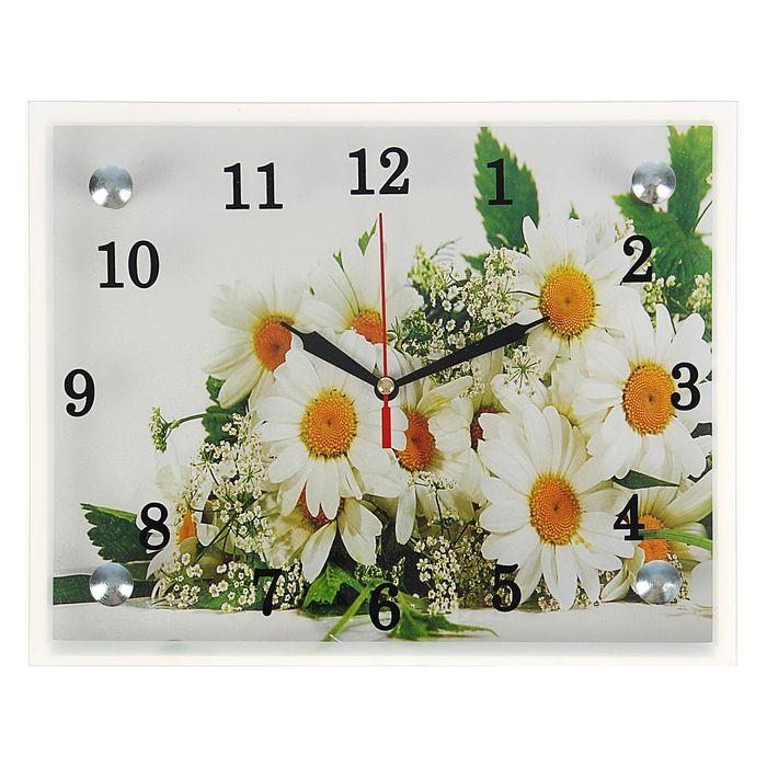 Часы-картина настенные, серия: Цветы, "Ромашки", 20х25 см - фото 4 - id-p217804392