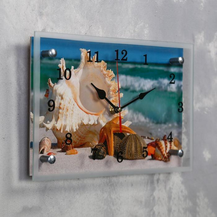 Часы-картина настенные, серия: Море, "Ракушки", 30х20 см - фото 2 - id-p217804394