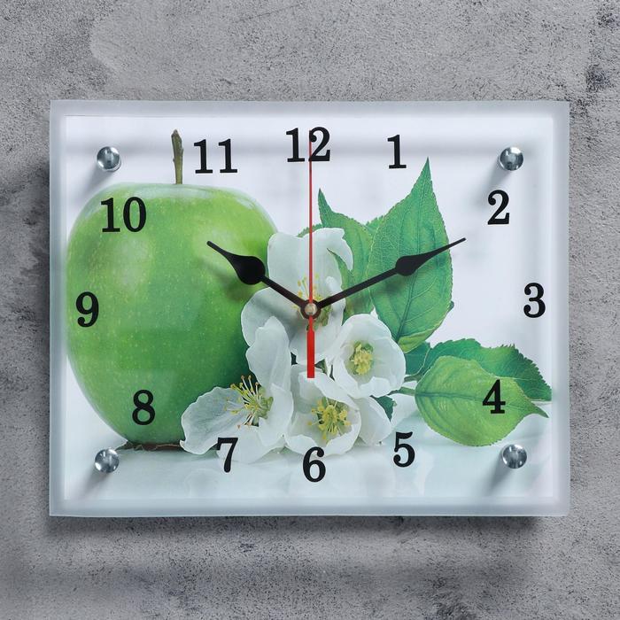 Часы-картина настенные, серия: Кухня, "Яблоко", 20х25 см - фото 1 - id-p217804398