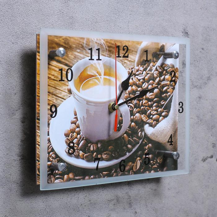 Часы-картина настенные, серия: Кухня, "Чашка кофе", 20х25 см - фото 2 - id-p217804399