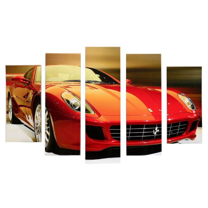 Модульная картина "Красная машина" (2-23х52; 2-24х70; 1-24х80) 120х80см - фото 1 - id-p217805646