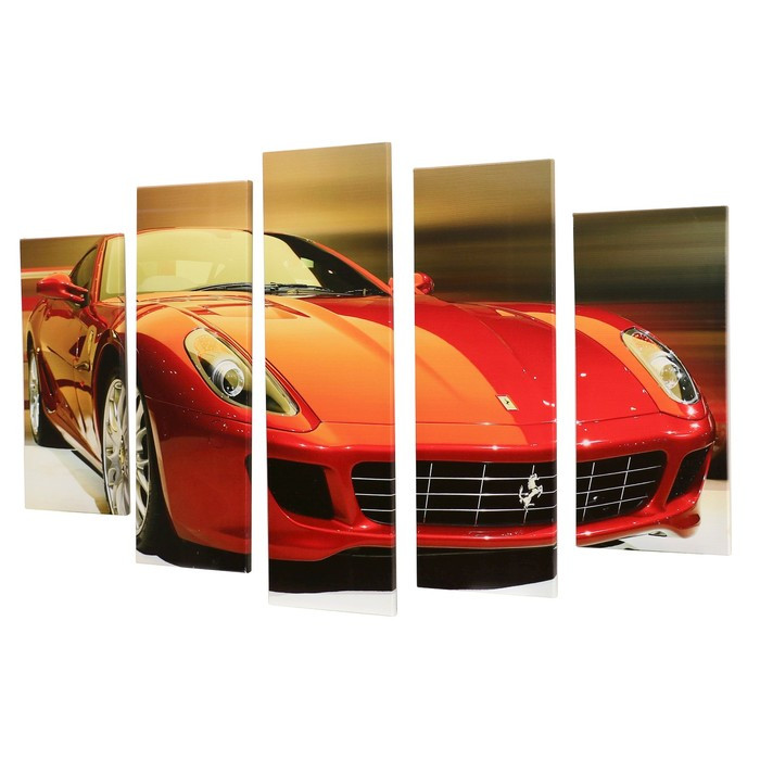 Модульная картина "Красная машина" (2-23х52; 2-24х70; 1-24х80) 120х80см - фото 2 - id-p217805646
