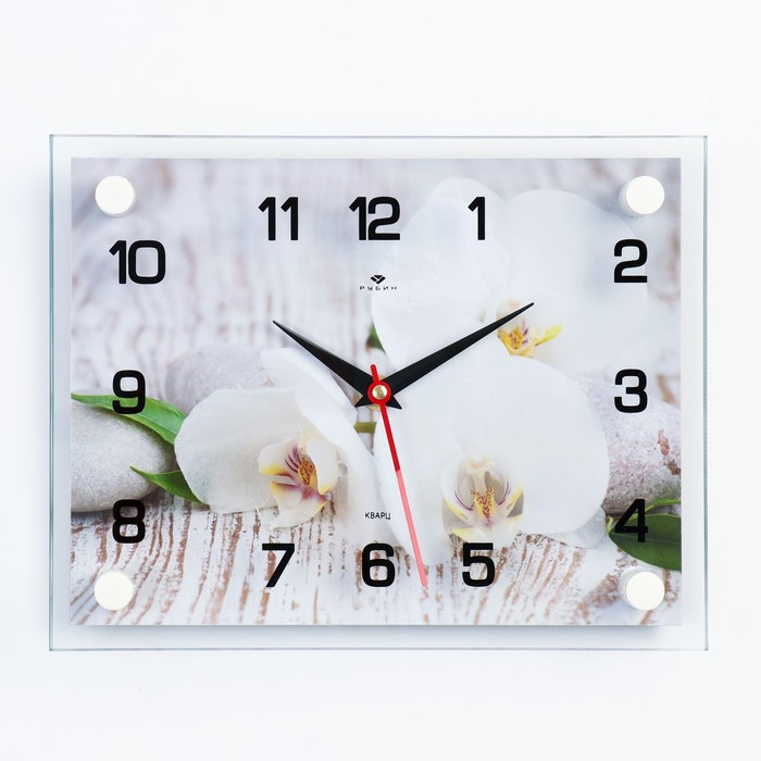 Часы-картина настенные, серия: Интерьер "Спа. Белые орхидеи", 20 х 26 см - фото 1 - id-p217804426
