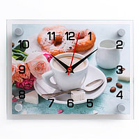 Часы-картина настенные, серия: Кухня, "Идеальный завтрак", плавный ход, 20 х 26 см