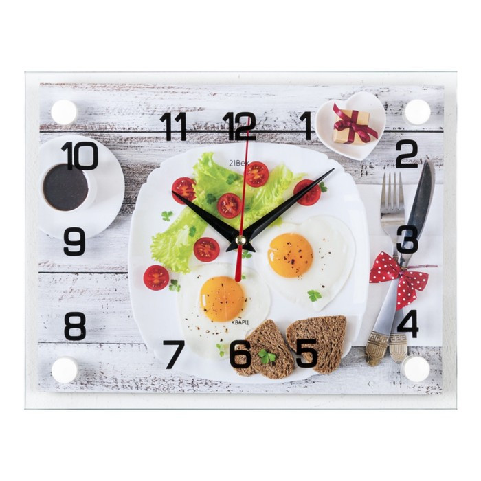 Часы настенные, серия: Кухня, "Завтрак для любимых", 20 х 26 см - фото 1 - id-p217804444
