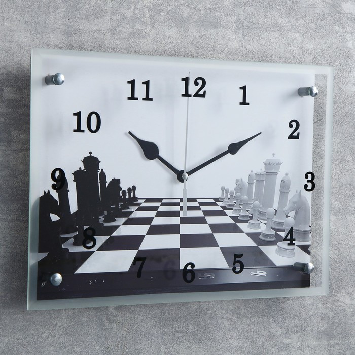 Часы настенные, серия: Интерьер, "Шахматная партия" 25х35 см - фото 2 - id-p217804451