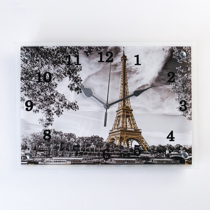 Часы-картина настенные, серия: Город, "Эйфелева башня, 25х35 см - фото 1 - id-p217804457
