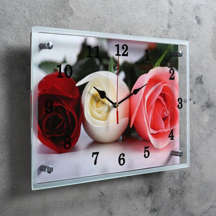 Часы настенные, серия: Цветы, "Три розы", 25х35 см - фото 2 - id-p217804461