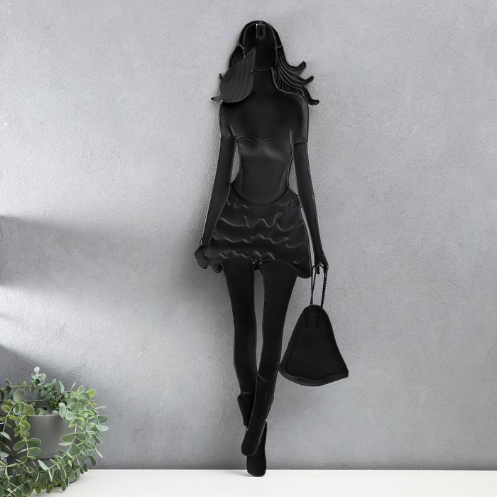 Сувенир полистоун настенный декор "Девушка в маленьком чёрном платье" 79,5х2,5х27 см - фото 2 - id-p217805690