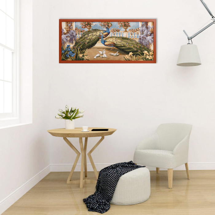 Гобеленовая картина "Павлины и голуби" 75х110 см - фото 6 - id-p217805694