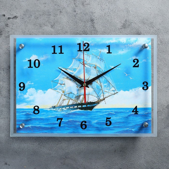 Часы-картина настенные, серия: Море, "Парусник", плавный ход, 25х35 см - фото 1 - id-p217804471