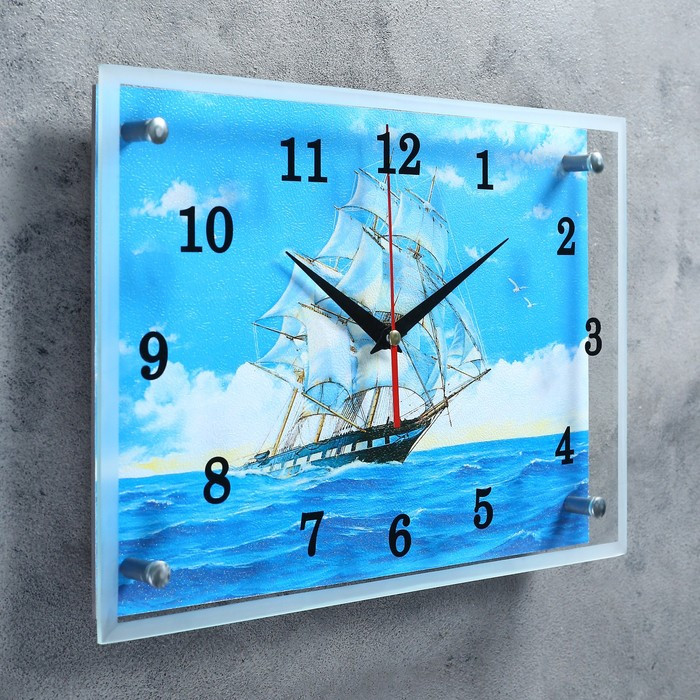 Часы-картина настенные, серия: Море, "Парусник", плавный ход, 25х35 см - фото 2 - id-p217804471