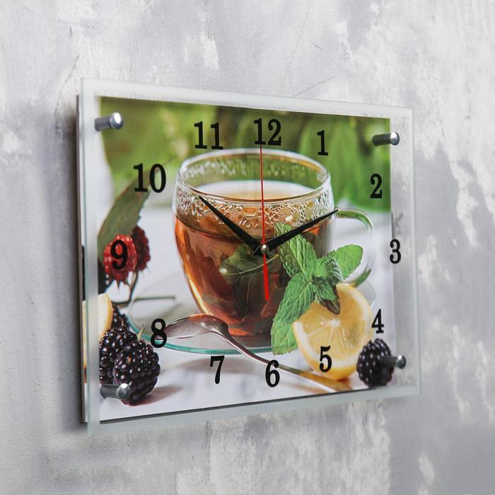 Часы-картина настенные, серия: Кухня, "Чай с лимоном и ежевикой", 25х35 см - фото 2 - id-p217804474