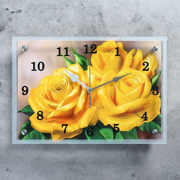 Часы настенные, серия: Цветы, "Розы", 25х35 см - фото 1 - id-p217804478