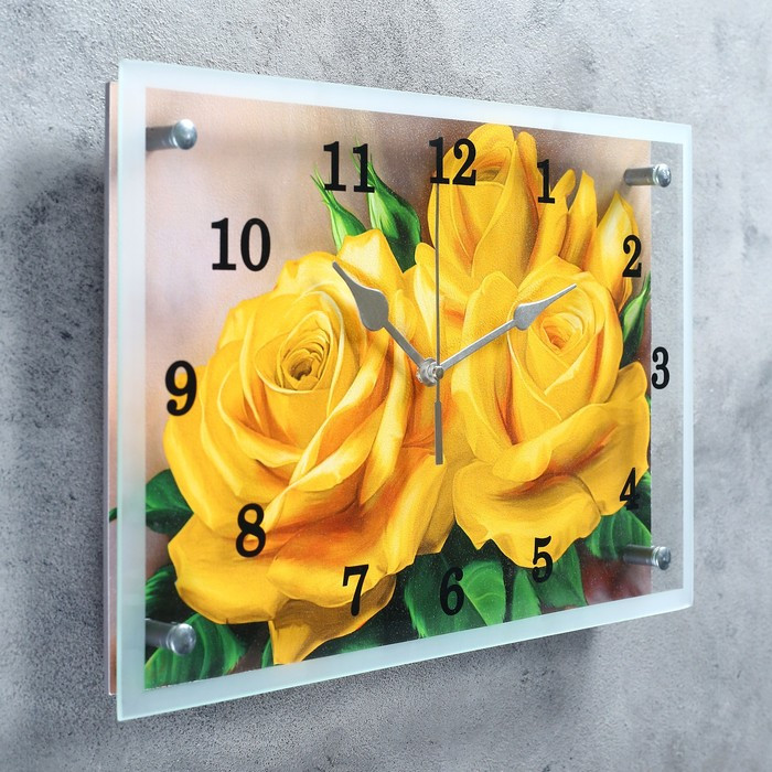 Часы настенные, серия: Цветы, "Розы", 25х35 см - фото 2 - id-p217804478
