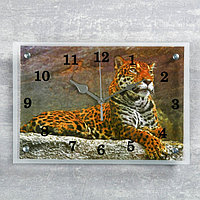 Часы-картина настенные, серия: Животный мир, "Леопард"25х35 см