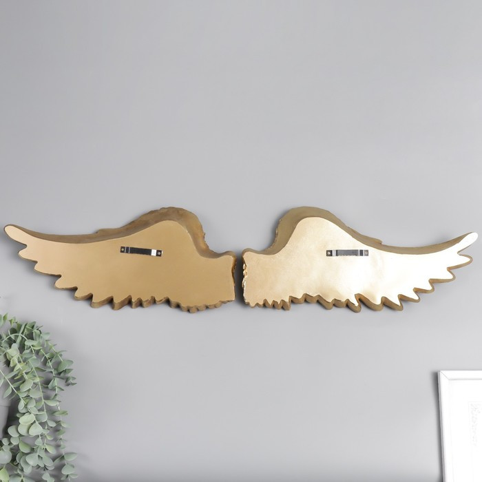 Сувенир полистоун настенный декор "Золотые крылья" набор 2 шт размер крыла 18х41х6 см - фото 3 - id-p217805733