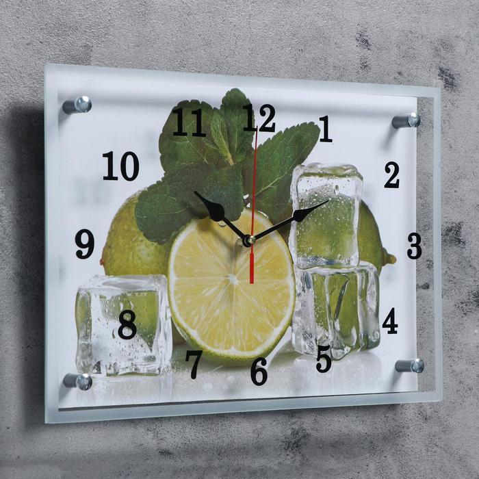Часы-картина настенные, серия: Кухня, "Лайм и лед"25х35 см - фото 2 - id-p217804528