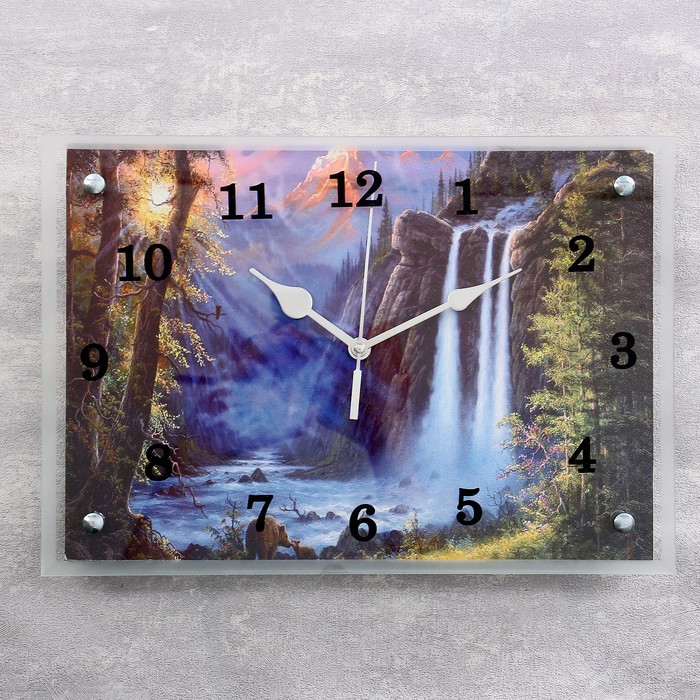 Часы настенные, серия: Природа, "Большой водопад" 25х35 см - фото 1 - id-p217804547