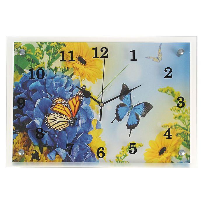 Часы настенные, серия: Цветы, "Бабочки", 25 х 35 см - фото 1 - id-p217804548