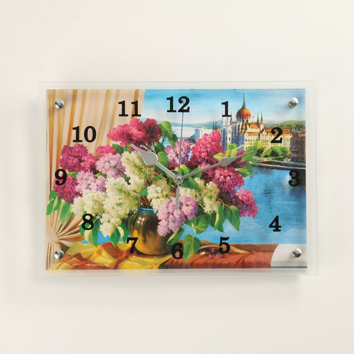Часы-картина настенные, серия: Цветы, "Пейзаж", 25 x 35 - фото 1 - id-p217804553