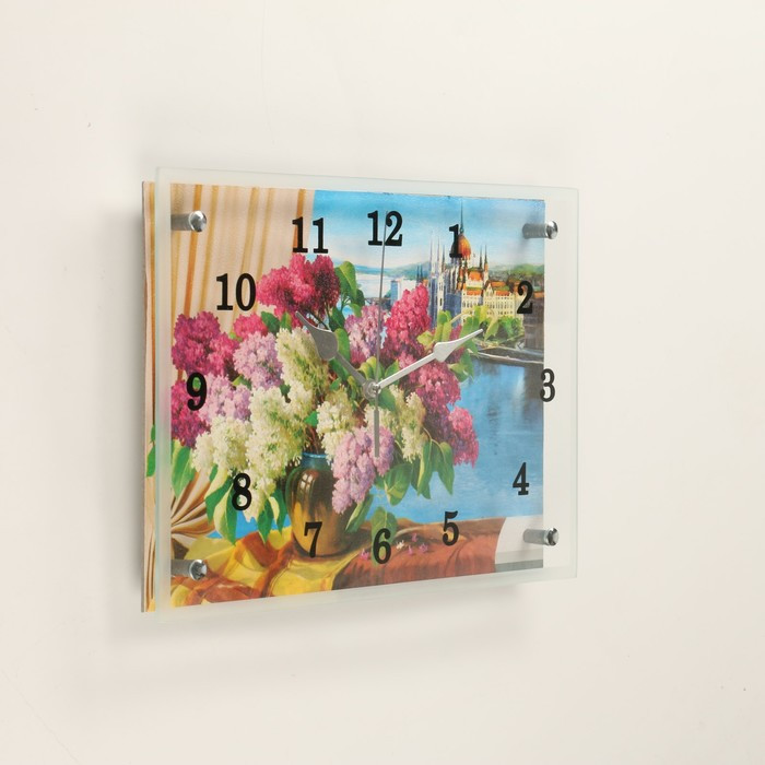 Часы-картина настенные, серия: Цветы, "Пейзаж", 25 x 35 - фото 2 - id-p217804553