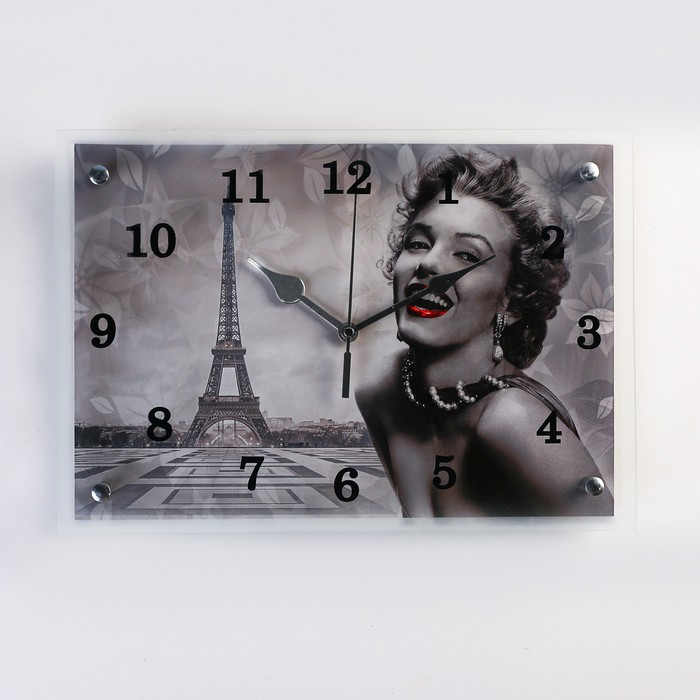 Часы настенные, серия: Город, "Мэрилин Монро в Париже", 25х35 см - фото 1 - id-p217804554