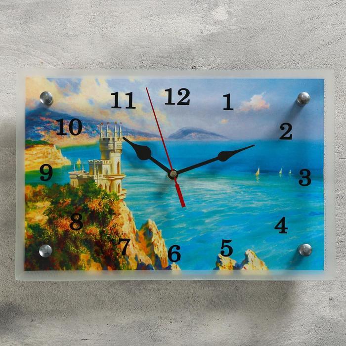 Часы настенные, серия: Море, "Ласточкино Гнездо, Крым", 20х30 см - фото 1 - id-p217804560
