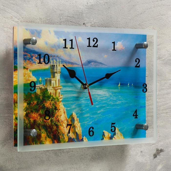 Часы настенные, серия: Море, "Ласточкино Гнездо, Крым", 20х30 см - фото 2 - id-p217804560