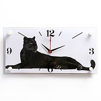 Часы-картина настенные, серия: Животный мир, "Пума", плавный ход, 20 х 40 см