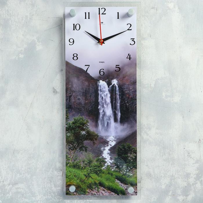 Часы настенные, серия Природа, "Водопад в горах", плавный ход, 50 х 20 см - фото 1 - id-p217804618