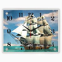 Часы-картина настенные, серия: Море, "Корабль", плавный ход, 30 х 40 см