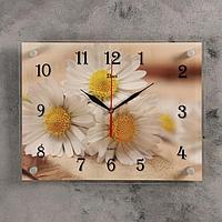 Часы-картина настенные, серия: Цветы, "Милые ромашки", плавный ход, 30 х 40 см