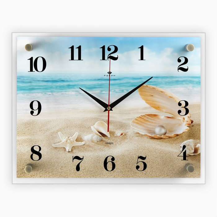 Часы-картина настенные, серия: Море, "Ракушки на песке", плавный ход, 30 х 40 см - фото 4 - id-p217804631