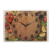 Часы-картина настенные, серия: Кухня, "Кухонный натюрморт", плавный ход, 25 х 35 см