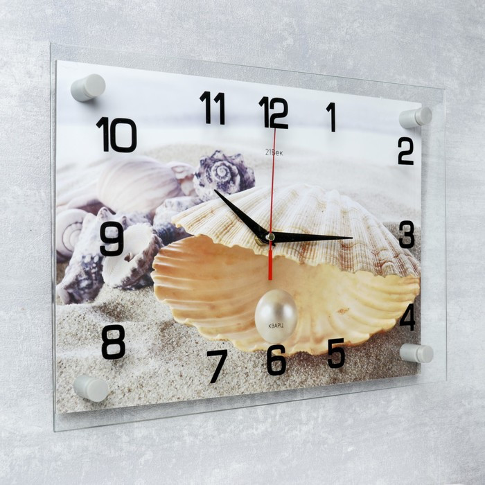 Часы-картина настенные, серия: Море, "Ракушка с жемчужиной", плавный ход, 25 х 35 см - фото 2 - id-p217804662