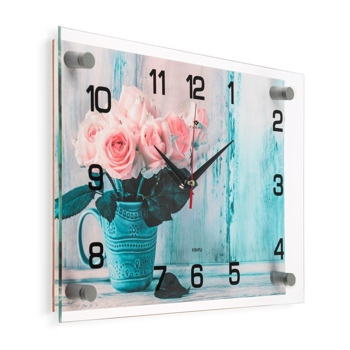 Часы настенные, серия: Интерьер, "Букет роз", плавный ход, 25 х 35 см - фото 2 - id-p217804664