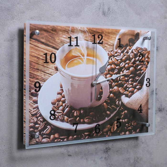 Часы-картина настенные, серия: Кухня, "Чашка кофе", 30х40 см - фото 2 - id-p217804715